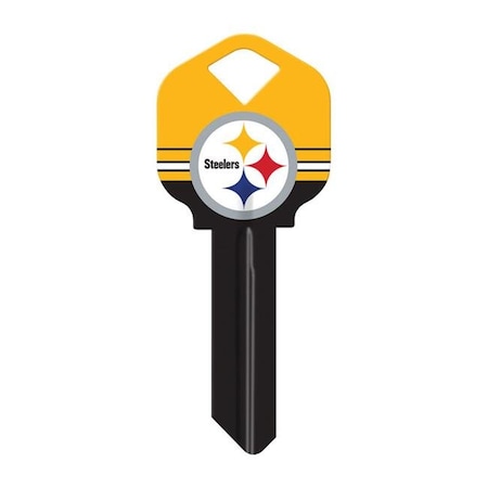 Hillman Hillman 5963285 Pittsburgh Steelers Painted Key House & Office Blank Single Sided Universal Key - Pack of 6 5963285